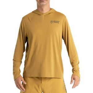 ADVENTER & FISHING UV HOODED SAND Pánské funkční hooded UV tričko, hnědá, velikost XL