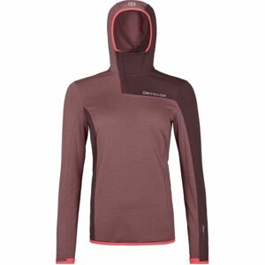 ORTOVOX FLEECE LIGHT GRID SN HOODY W Dámská mikina, vínová, velikost