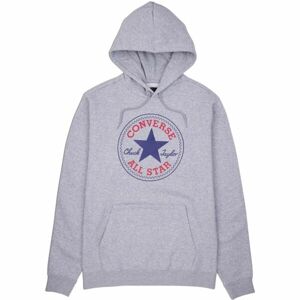 Converse STANDARD FIT CENTER FRONT LARGE CHUCK PATCH CORE PO HOODIE B Pánská mikina, šedá, velikost L