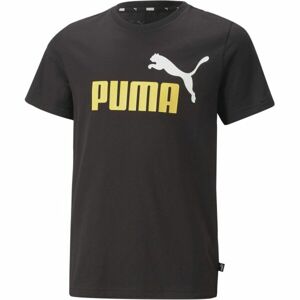 Puma ESS+2 COL LOGO TEE B Dětské triko, černá, velikost 128