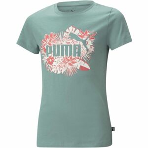 Puma ESSENTIALS+ FLOWER POWER TEE Dívčí triko, zelená, velikost