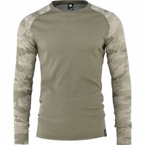 Bula CAMO MERINO Pánské triko, khaki, veľkosť S