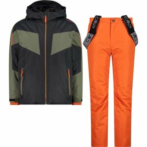 CMP KID SET JACKET AND PANT Chlapecký lyžařský komplet, oranžová, veľkosť 116