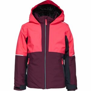 CMP KID G JACKET FIX HOOD Dívčí lyžařská bunda, vínová, velikost