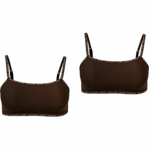 Calvin Klein UNLINED BRALETTE 2PK Dámská podprsenka, hnědá, veľkosť XS