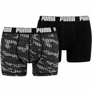 Puma MEN CAMO BOXER 2P Pánské boxerky, černá, velikost M