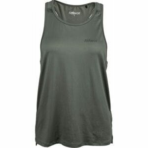 Fitforce VENICE Dámský fitness top, khaki, velikost