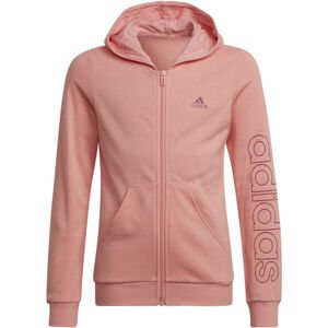 adidas LIN FZ HOODIE Dívčí mikina, růžová, velikost 116