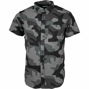 Columbia UNTILIZER PRINTED WOVEN SHORT SLEEVE Pánská funkční košile, tmavě šedá, velikost XL