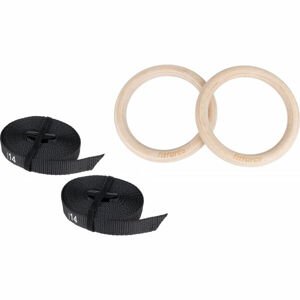 Fitforce GYM RING SET Dřevěné kruhy, černá, velikost UNI