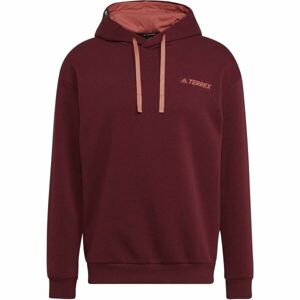 adidas TX LOGO HOODY Pánská outdoorová mikina, vínová, velikost XL