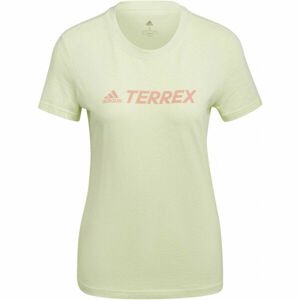 adidas LOGO TEE Dámské outdoorové tričko, světle zelená, velikost XS