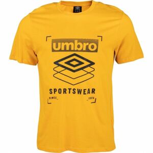 Umbro FW STACKED FRAME GRAPHIC TEE Pánské triko, žlutá, velikost S