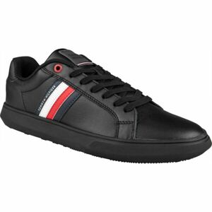Tommy Hilfiger ESSENTIAL LEATHER CUPSOLE Pánské tenisky, černá, velikost 46