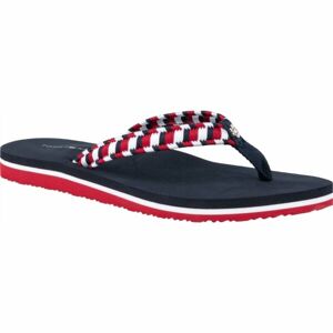 Tommy Hilfiger WOVEN WEBBING FLAT BEACH SANDAL Dámské žabky, tmavě modrá, velikost 36