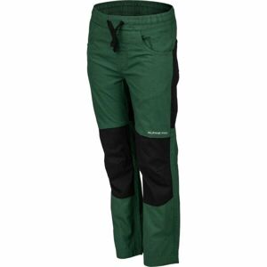 ALPINE PRO BEETHO Chlapecké outdoorové kalhoty, tmavě zelená, velikost 104/110