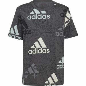 adidas U BL LOGO TEE Chlapecké tričko, šedá, velikost 140