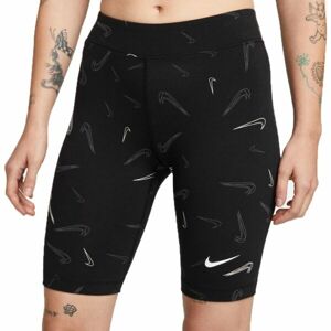 Nike NSW SHORT AOP PRNT Dámské kraťasy, černá, velikost L