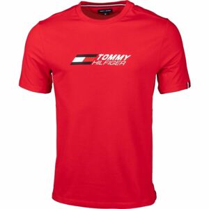 Tommy Hilfiger ESSENTIALS BIG LOGO S/S Pánské triko, červená, velikost S