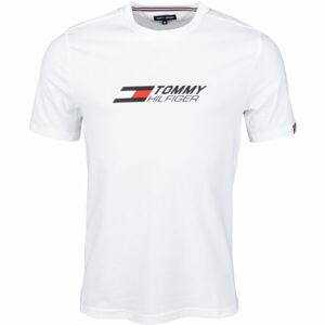Tommy Hilfiger ESSENTIALS BIG LOGO S/S Pánské triko, bílá, velikost M