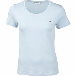 Tommy Hilfiger SLIM ROUND-NK TOP SS Dámské triko, světle modrá, velikost