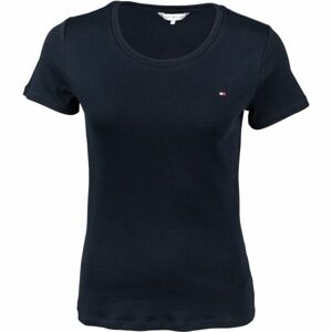 Tommy Hilfiger SLIM ROUND-NK TOP SS Dámské triko, tmavě modrá, velikost L