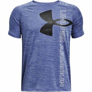 Under Armour TECH SPLIT LOGO HYBRID Chlapecké triko, modrá, velikost