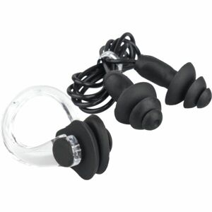 AQUOS EAR PLUG + NOSE CLIP SET Ucpávka uší a nosní svorka, černá, velikost UNI