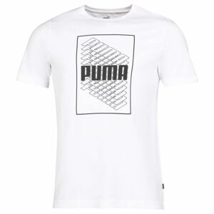 Puma WORDING GRAPHIC TEE Pánské triko, bílá, velikost XL