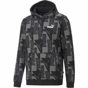 Puma POWER AOP HOODIE FL Pánská mikina, šedá, veľkosť L