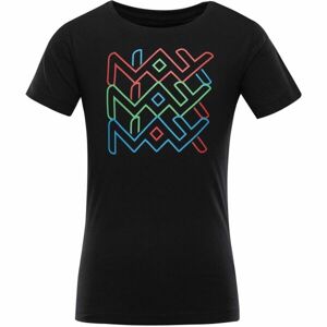 NAX VILLAGO Dětské bavlněné triko, černá, velikost