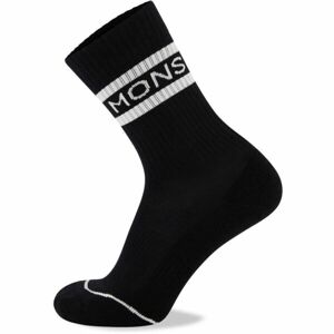 MONS ROYALE SIGNATURE CREW Unisex ponožky z merino vlny, černá, velikost