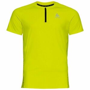 Odlo AXALP TRAIL T-SHIRT CREW NECK S/S 1/2 ZIP Pánské tričko, žlutá, velikost XXL