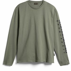 Napapijri SADAS LS 1 Pánské tričko s dlouhým rukávem, khaki, velikost XL