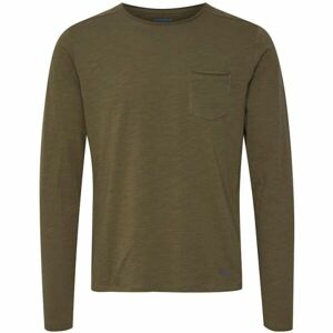BLEND T-SHIRT L/S Pánské triko s dlouhým rukávem, khaki, veľkosť L