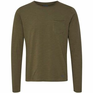 BLEND T-SHIRT L/S Pánské triko s dlouhým rukávem, khaki, velikost