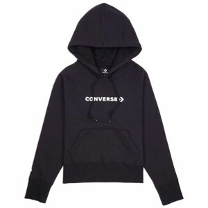 Converse STRIP WORDMARK FLEECE HOODIE Dámská mikina, černá, veľkosť L