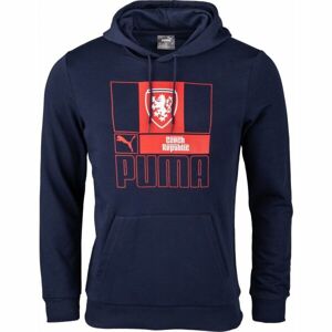 Puma FACR FTBLCORE HOODY RED Pánská mikina, tmavě modrá, velikost S