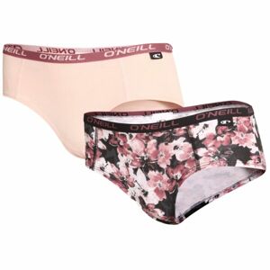 O'Neill HIPSTER FLORAL & PLAIN 2-PACK Dámské kalhotky, růžová, velikost M