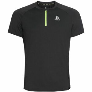 Odlo AXALP TRAIL T-SHIRT CREW NECK S/S 1/2 ZIP Pánské tričko, černá, velikost XL