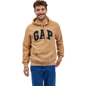 GAP V-GAP SHERPA PO HOOD Pánská mikina, hnědá, velikost L