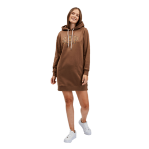 GAP HOODIE DRESS Dámské mikinové šaty, hnědá, velikost