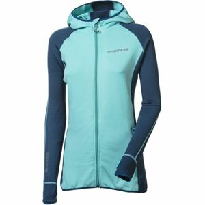 PROGRESS TISPA HOODY Dámská funkční sportovní mikina, tyrkysová, velikost XL